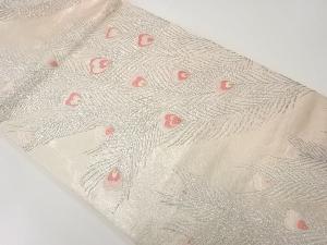 アンティーク　孔雀羽模様織出し暈し袋帯（材料）